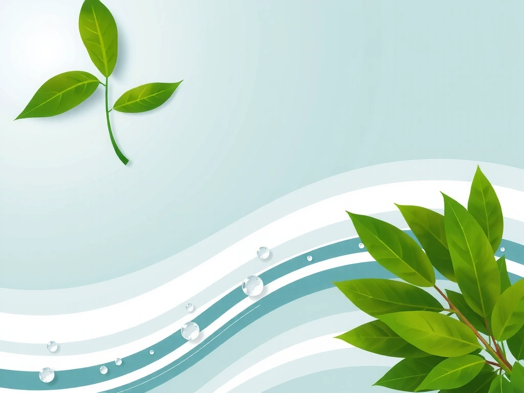 Abstract image of flowing water and vibrant green leaves, symbolizing balance, nature, and vitality.