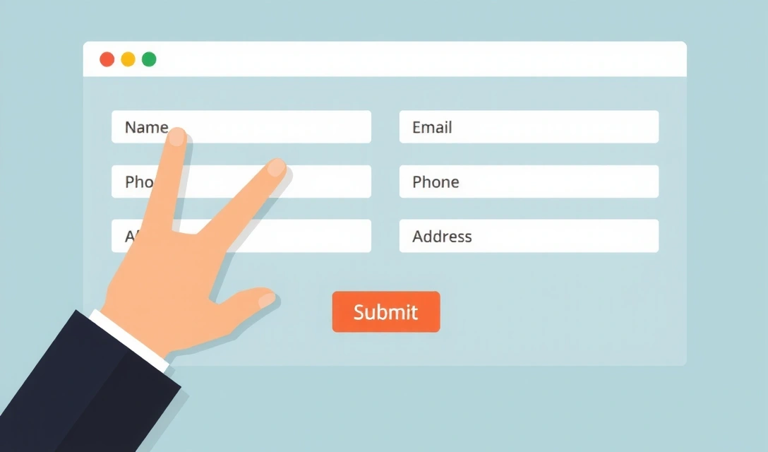 Form with personal details being filled out, representing PII collection