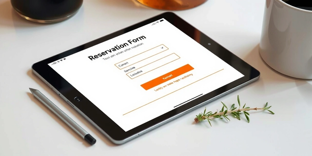 Interfejs rezerwacji na tablecie